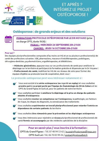 Formation ostéoporose et protocole de coopération associé