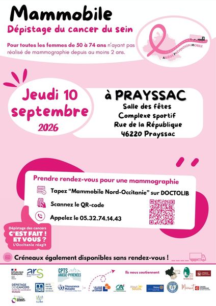 PRAYSSAC - Mammobile : dépistage du cancer du sein