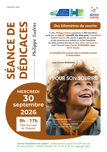 CAHORS - SEANCE DEDICACE "Pour son sourire"