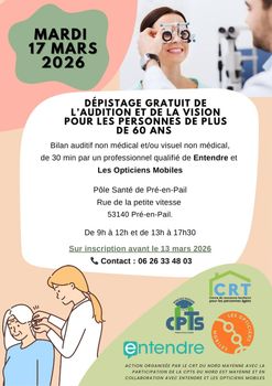 Journée de dépistage gratuit : audition et vision.