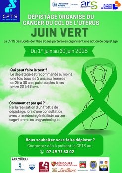 🟢 JUIN VERT : Mobilisons-nous pour la prévention du cancer du col de l’utérus !