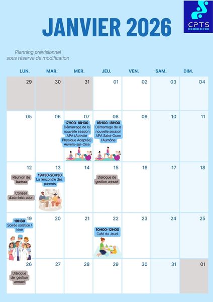Planning mensuel _ Janvier 2026