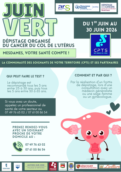🟢 JUIN VERT : Mobilisons-nous pour la prévention du cancer du col de l’utérus !
