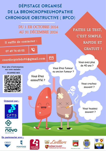 📢 Campagne de dépistage de la BPCO (Bronchopneumopathie Chronique Obstructive) du 1er octobre au 31 décembre 2024