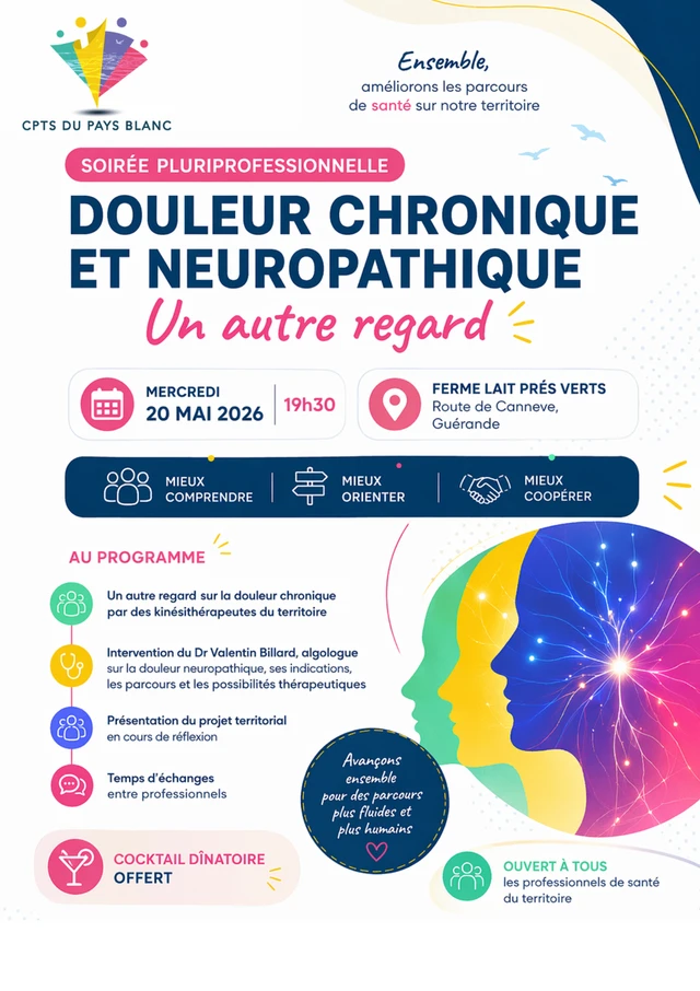 Soirée pluriprofessionnelle : douleur chronique et neuropathique, un autre regard