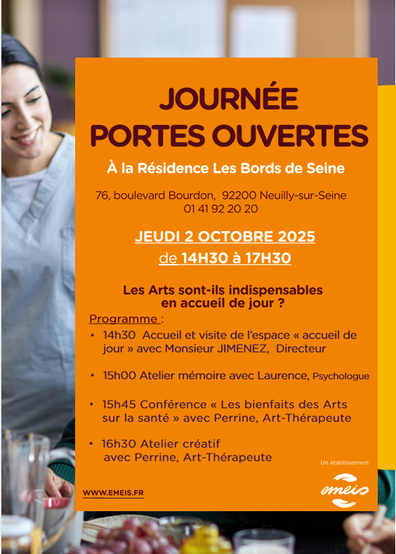 14h30-17h30 | Portes ouvertes à la Résidence des Bords de Seine, accueil de jour en EHPAD