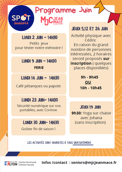 Programme "SPOT SENIORS" - Juin 2025