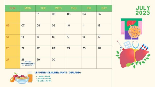 Calendrier du mois de Juin - Santé et Prévention
