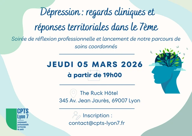 📢Jeudi 5 mars 2026 : Soirée professionnelle "Dépression : regards cliniques et réponses territoriales dans le 7ème" 