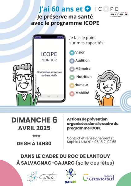 Une animation prévention pour les 60 ans et + ce dimanche 6 avril