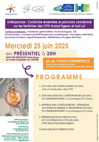 Une soirée destinée aux professionnels de santé pour construire un parcours de soins coordonné autour de l'ostéoporose