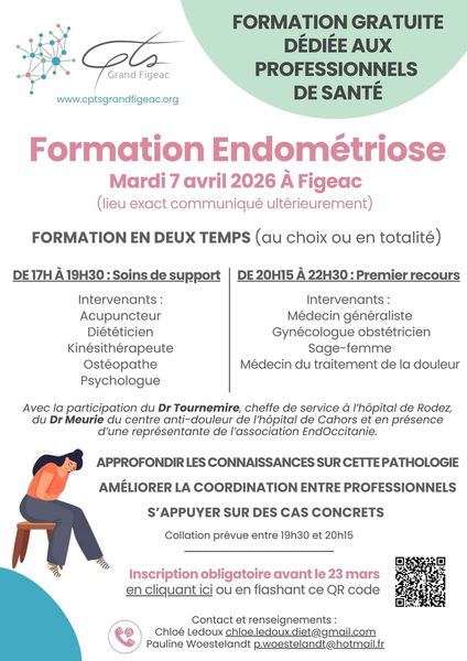 Une formation gratuite sur l’endométriose dédiée aux professionnels de santé le 7 avril 2026 à Figeac (inscription avant le 23 mars)