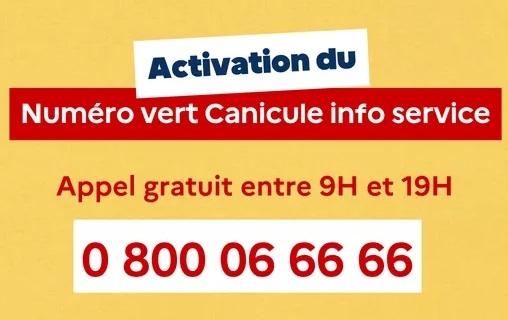 Vigilance rouge canicule : activation du n° vert 0 800 06 66 66
